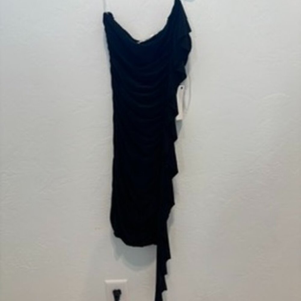 NWT Black american threads one shoulder dress
